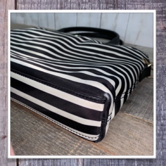 kate spade Daveney Laptop Bag Black & Cream Stripe - Picture 6 of 8